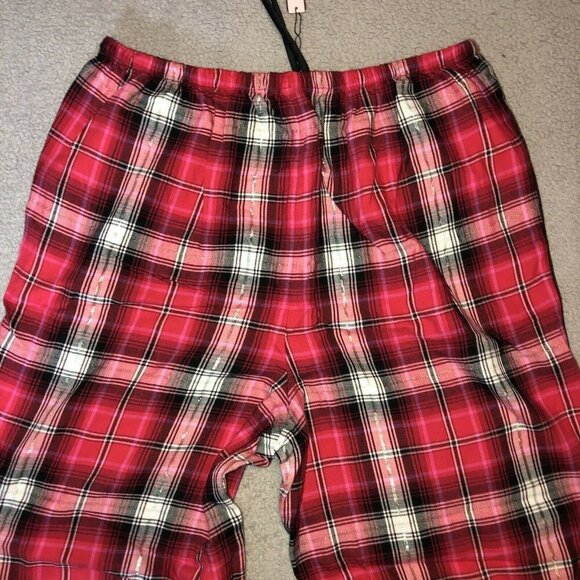 NWT VICTORIA’S SECRET Red Multicolor Plaid Loungewear Pajama Pants Size M - Picture 8 of 11
